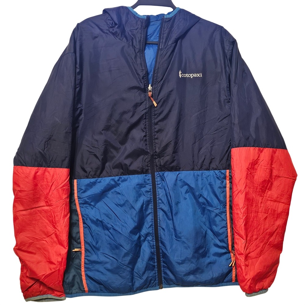 Cotopaxi Teca Full Zip Windbreaker Jacket Mens XL Navy Blue Red Colorblock JT2